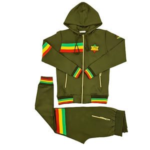 Ensemble de survêtement de jogging moderne imprimé pour le quotidien, l'entraînement et la course, en tissu polyester doux et confortable - Product Image 1