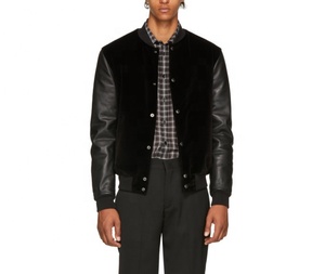 Chaqueta universitaria de lana con logotipo personalizado, mangas de cuero, bordado chenille, chaqueta universitaria de béisbol para hombre, chaqueta de invierno para hombre - Product Image 1