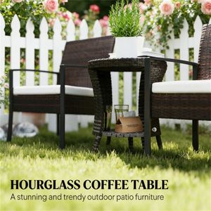 Mixed Brown Outdoor Coffee Table Terrace Side Garden Table Table Only - Product Image 2