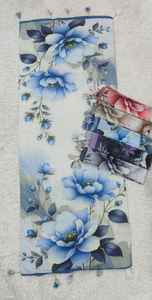 2026 Elegant Floral Print Cotton <b>Hijab</b> Set - Lightweight Summer Scarf with Tassels, Shimmer Finish, & Multi-Color Rose Patterns - Product Image 6