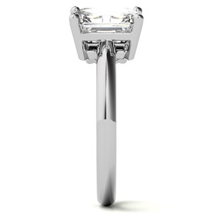 Bague de fiançailles en moissanite taille émeraude et taille Asscher 3TCW, style célébrité, bague Toi et Moi en or blanc 14K - Product Image 5