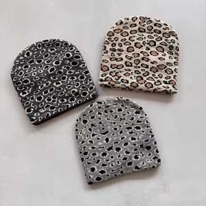 Custom Leopard Print Beanie Hat Unisex Adult <b>Winter</b> <b>Cap</b> 56-58CM Casual Style Acrylic Material - Product Image 2