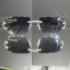 Gafas de Sol Rectangulares de Lujo Semi-Monturadas para Hombre y Mujer, Montura de Cristal, Lentes de Cristal, Estilo Hip Hop, Protección UV - Product Image 1