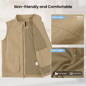 Nouvel Arrivage 2026 – Gilet en Toile pour Homme, Vente en Gros, Personnalisable, Sans Manches, Multi-Poches, Respirant et Coupe-Vent - Product Image 4