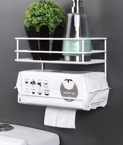 OEM/ODM Panier de rangement mural adhésif de haute qualité pour salle de bain, panier d'angle de douche, support organisateur de cosmétiques - Product Image 1