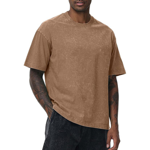 T-shirt Homme Écologique Imprimé Sérigraphie Bleue Coton Égyptien 280 GSM Coupe Oversize Boxy Style Vintage Streetwear Vente en Gros - Product Image 6