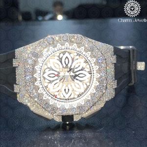 Montre de luxe Charm Jewells en acier inoxydable, boîtier carré de 40 mm, cadran analogique, cristal saphir, bracelet en caoutchouc, mouvement mécanique unisexe - Product Image 1
