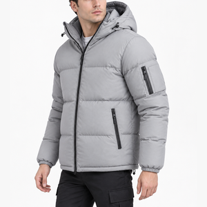 Veste d'hiver pour homme à capuche avec fermeture éclair, imperméable, avec logo personnalisé, de haute qualité, fabriquée par un fabricant de vestes d'hiver - Product Image 4