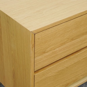 Mesita de Noche Minimalista de Madera de Caucho con 2 Cajones, Mesa Auxiliar de Madera para Dormitorio, OEM/ODM, Hecho en Vietnam - Product Image 4