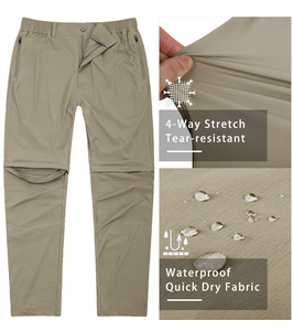 Pantalon Unisexe Solide et Moderne Convertible Streetwear avec Fermeture Éclair, Coupe Confortable, Multi-Poches, Élégant, Respirant, Séchage Rapide pour l'Extérieur et le Quotidien - Product Image 4