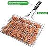 Cesta de parrilla portátil plegable de acero inoxidable con mango extraíble para pescado, verduras y camarones - Esenciales de cocina - Product Image 5