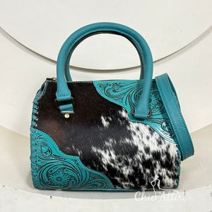Última Novedad: Bolso de Cuero Genuino de Vaca Hecho a Mano, Estilo Western con Grabado Floral, Gran Capacidad, para Viajes y Fin de Semana, OEM - Product Image 1