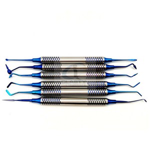 Juego de Instrumentos Dentales Periodontales de 7 Piezas, Cureta Gracey de Acero Inoxidable, Herramientas Quirúrgicas Manuales, Certificación CE, Reutilizables - Product Image 1