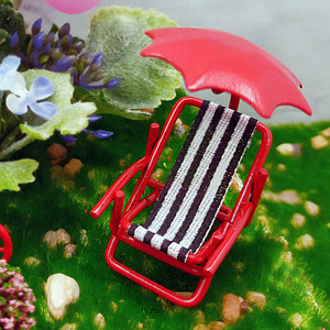 Chaise de plage miniature, mobilier de maison de poupée, chaise longue, décoration à l'échelle 1:12, pour les 14 ans et plus. - Product Image 3