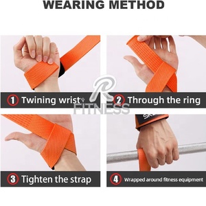 Neoprene Cotton Weight Lifting Wrist Straps Anti-Slip Adjustable Custom Logo Unisex Fitness Gym - Product Image 4