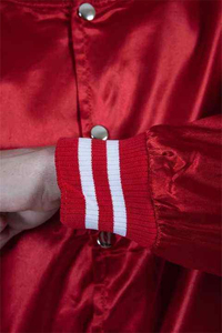 Satin <b>Varsity</b> <b>Jacket</b> <b>Men's</b> Windproof Waterproof Breathable Autumn Stand Button Closure Plain Dyed <b>Men's</b> <b>Jackets</b> - Product Image 5