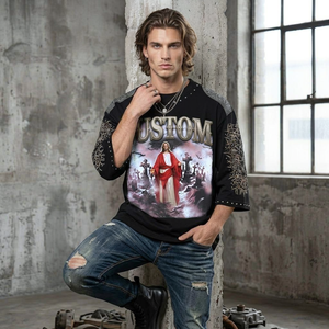 Camiseta extragrande Glory Custom con estampado DTG, 100% algodón jersey, estilo moderno y a la moda, con hombros caídos y manga corta, unisex. - Product Image 6