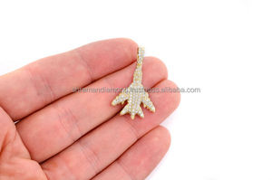 Colgante de Avión a Reacción Personalizado de Plata 925 Bañado en Oro con Diamantes Cultivados en Laboratorio, Estilo Minimalista y Moderno, Amuleto de Collar Unisex, Regalo Hip Hop - Product Image 3