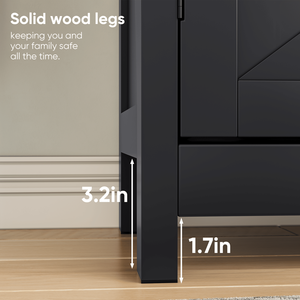 Aparador de Cocina Estilo Rústico con Puerta Corredera y Estante Ajustable, Mueble de Almacenamiento con Detalles de Granero - Product Image 6