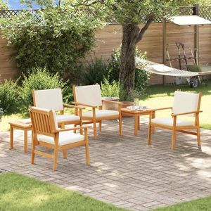 Juego de sofás de jardín de madera maciza de acacia marrón de 6 piezas - Product Image 4