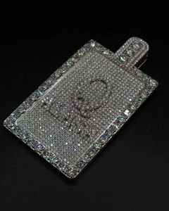 Custom Hip Hop Iced Out Moissanite Pendant 925 Silver Mosaic <b>Name</b> <b>Plate</b> Charm Round Brilliant Jewelry for Party - Product Image 5