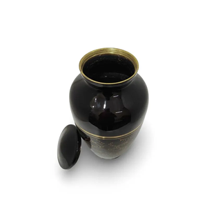 Black Gold Brass Cremation Urn Adult Ashes Keepsake <b>Vase</b> <b>Memorial</b> Funeral Supply Custom Design - Product Image 3