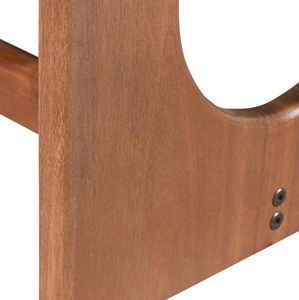 Mesa de Centro Moderna de Mediados de Siglo, de Madera de Mango Sólida con Acabado Tubbaq, Patas Plegables en Forma de U, Mesa de Centro Resistente para Sala de Estar - Product Image 6