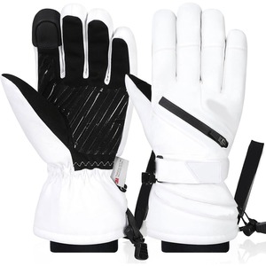 Gants de ski/snowboard unisexes en polyester vert olive, isolés, imperméables, compatibles avec les écrans tactiles, paume antidérapante, doigts entiers ou fendus - Product Image 4