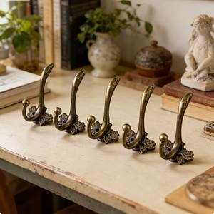 Industrial Brass Wall Hooks Heavy Duty Decorative Organizer For Coats Towels <b>Hats</b> <b>Bags</b> Modern Home Storage Applications - Product Image 6