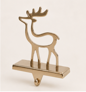Wholesale Festive Gold Aluminum Reindeer <b>Stocking</b> <b>Holder</b> For Mantel Decor Durable Metal Christmas <b>Stocking</b> Hanger With Weighted - Product Image 3