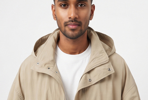 Chaqueta Cortavientos para Hombre con Capucha, Abrigo Largo Impermeable, Informal, Holgado, de Poliéster, con Bolsillos y Cremallera, de Secado Rápido - Product Image 4