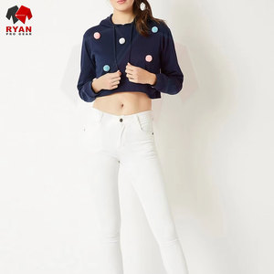 Sudadera Corta Antiarrugas para Mujer, Elegante, Color Personalizado, Tallas Grandes, Servicios OEM y ODM Disponibles - Product Image 1