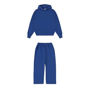 <b>Men</b> Oversized Hooded Sweatshirt Set Solid <b>Black</b> Fleece Cotton Breathable Regular Fit Autumn Wear - Product Image 3