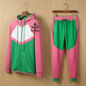 Conjunto Deportivo Informal Sólido de Alta Calidad para Mujer, Marca HMR, Diseño Personalizado de la Sociedad Alpha Kappa, con Capucha - Product Image 3