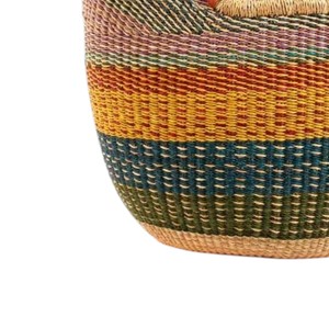 Casual Colorful Seagrass <b>Handbags</b> Woven Tote Bag Luxury Leather Handle Fashion Women <b>Straw</b> <b>Handbag</b> Eco Friendly Beach OEM - Product Image 3