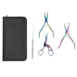 Kit de pinces à extensions capillaires de qualité supérieure avec poignée confortable, outil pour micro-anneaux et ensemble d'aiguilles à enfiler - Product Image 1