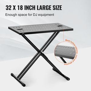 Portable 32\" X 20\" DJ Table <b>Stand</b> Lightweight Laptop <b>Controller</b> Desk Adjustable Height Portable DJ Stage Equipment System - Product Image 3