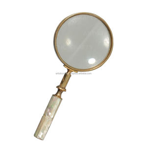 Handmade <b>Magnifying</b> <b>Glass</b> With Checked Design Resin Handle Magnifier with Wooden Handle Metal <b>Magnifying</b> - Product Image 4