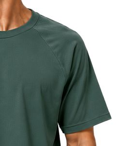 เสื้อยืดแขนสั้นคอวีสีเขียวป่าสไตล์ลำลองสตรีทแวร์พิมพ์โลโก้ได้ทรงโอเวอร์ไซส์แฟชั่นเนื้อผ้านุ่มพรีเมียมสำหรับฤดูร้อน - Product Image 4