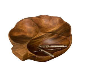 Cuenco para servir de madera natural para el hogar, utensilio de cocina, servidor decorativo de nueces para bodas, cuenco para frutos secos en India - Product Image 1