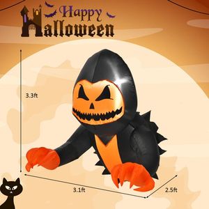 Halloween Aufblasbare Kürbiskopf-Geister-Dekoration 3,3 Fuß Fensterbrecher-Gartenornament - Product Image 4