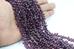 AAA Grade Rhodolite <b>Garnet</b> Drop Shape Beads 4-6MM 8 Inch Strands Natural Gemstone For Jewelry Making At Wholesale Price - Product Image 1
