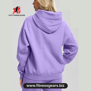 Sudadera Extra Grande para Mujer, Color Sólido, Tejido de Algodón, Manga Larga, Transpirable, para Otoño - Product Image 2