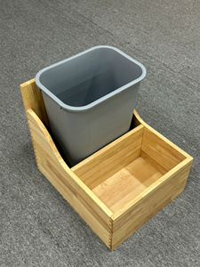 Kitchen Storage Wooden Pull Out Trash Can Frame Cabinet Organizer Sliding Waste <b>Bin</b> Holder for Clean and Modern Kitchens - Product Image 3