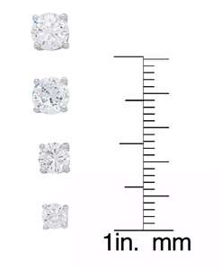 Set di orecchini da donna in argento placcato tondo con zirconi cubici, 8 pezzi | Machy's - Product Image 3