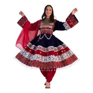 New Trending Bohemian Embroidered Kuchi <b>Dress</b> Women Maxi Ball Gown Full Sleeve Loose Fit Party Wear Casual <b>Dresses</b> For Women - Product Image 1