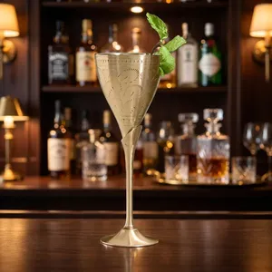 Verres à cocktail vintage dorés, élégants et luxueux, pour bar - Product Image 4