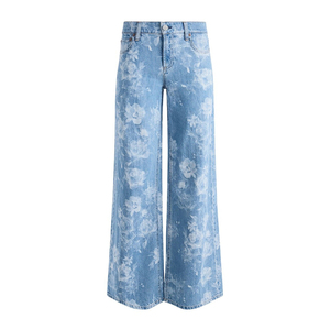 Pantalons en jean personnalisés avec logo brodé, pantalons en jean pour femmes avec strass, jeans délavés pour femmes - Product Image 1