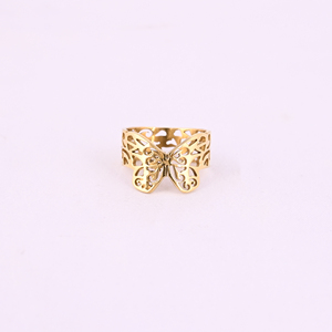 แหวนดีไซน์ทันสมัยชุบทองรูปผีเสื้อสำหรับผู้หญิง - Product Image 1