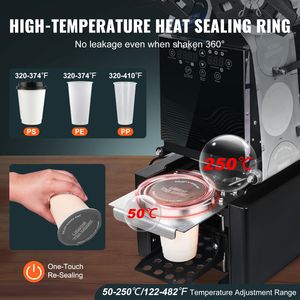 Macchina Sigillatrice Elettrica per Tazze ad Alta Velocità 500-650 Tazze/Ora, Altezza 190mm, Tecnologia di Sigillatura a Caldo per Tazze da 90/95mm - Product Image 3